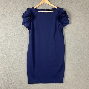 Pietro‎ Brunelli Milano Salisburgo Rose Maternity Dress Large Blue Ruffle Sheath